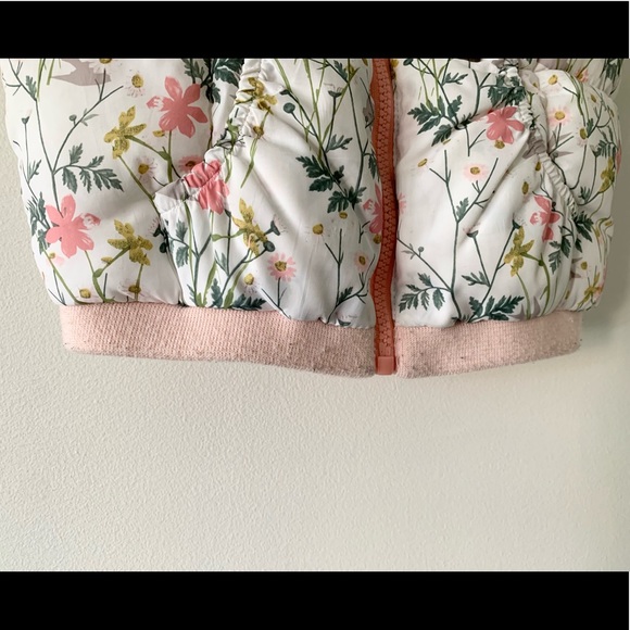 Zara Toddler Floral Puffer Vest Sz 2/3 - Picture 4 of 6